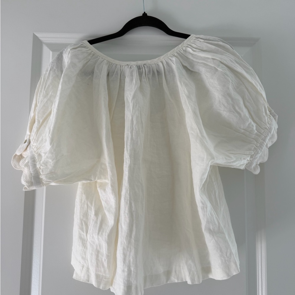 Tuckernuck Cream Button-Down Blouse - image 6
